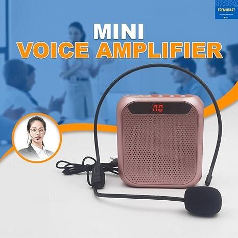 Portable Voice Amplifier Rechargeable Via USB With Wired Microphone Headset